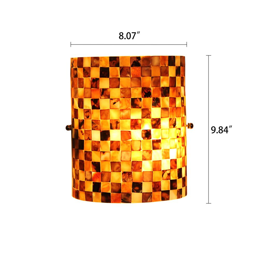 CHLOE Lighting SHELLEY Mosaic-Style Seashell Wall Sconce 8" Height